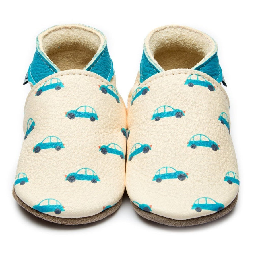 Inch Blue Babyschuhe printed Vroom Vroom - Inch Blue - hutwelt